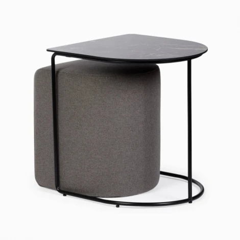 Кофейный столик с пуфом Eglens 44х42 COSMO арт.CT-0086A+LC-882B