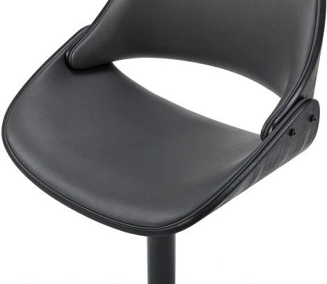 Стул барный ESF JY1995 серый PU/черный/черный/Экокожа,Шпон ореха,Металл