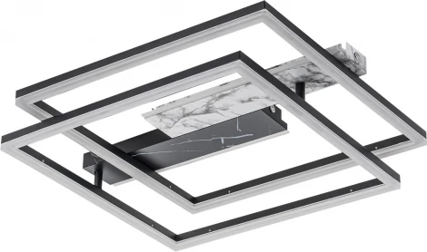 Потолочная люстра светодиодная 105Вт, с ПДУ, металл/акрил, черный/белый мрамор