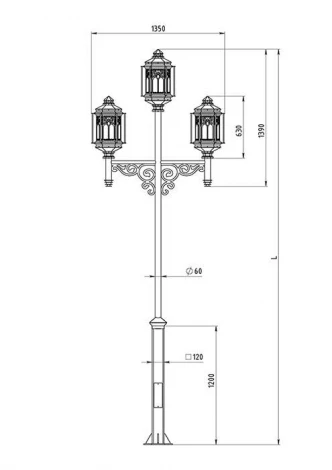 Наземный фонарь Русские фонари Palazzo 530-43/b-50