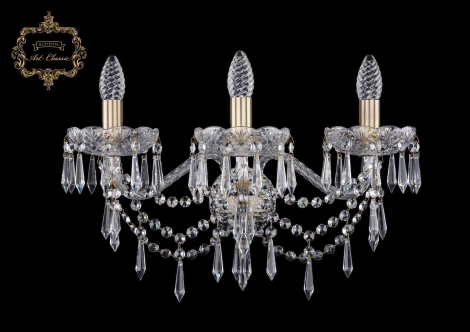 Бра Art Classic 10.23 10.23.3.200.XL.Br.Dr (220V, хрусталь, подвески, подсвечник, свеча)