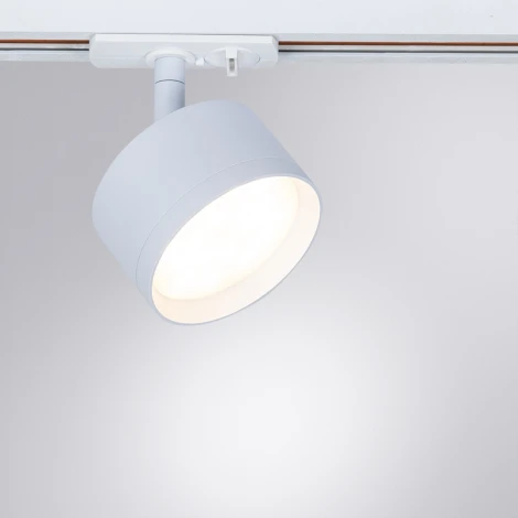 Трековый светильник однофазный 220V Arte Lamp Intercrus A5547PL-1WH (круглые)