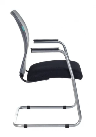 Кресло Бюрократ CH-599AV серый TW-32K03 сиденье черный TW-11 сетка/ткань полозья металл металлик