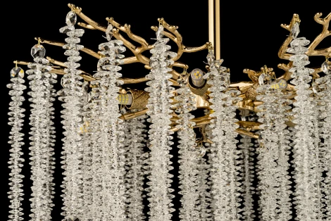 Потолочная люстра на штанге Dio D`arte Tavenna Gold Tavenna H 1.3.60.100 G (220V, хрусталь)