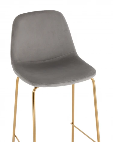 Стул барный Stool Group Валенсия SN велюр серый золотые ножки УТ000036445
