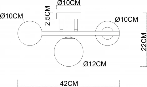 Настенный светильник Arte Lamp Gemini A2243PL-3BK (220V, шарики)