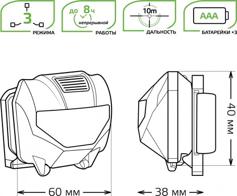 Налобный фонарь Gauss GF306