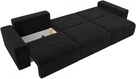 Диван прямой Лига-036 НПБ Классик Лонг (Черный/Велюр) Лига Диванов арт.121329