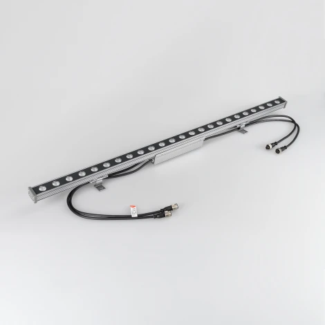 Светодиодный прожектор линейный IP65 AR-LINE-1000M-24W-24V RGB (Grey, 30 deg, DMX512) (Arlight, Закрытый) 023624