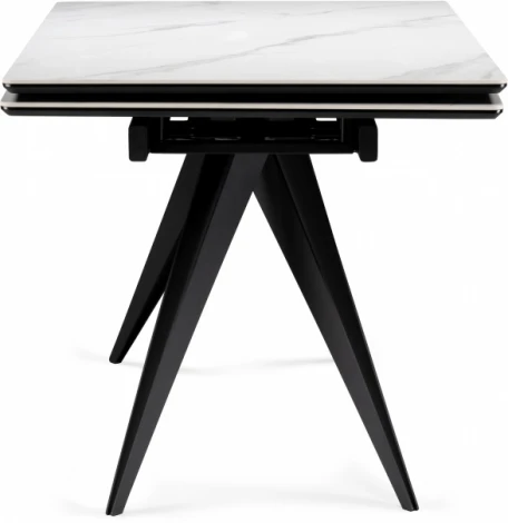 Керамический стол Notta Дарвин 140(200)х80 белый мрамор snow white / черный арт.612179
