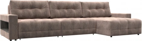 Диван угловой с полками Лига-053 НПБ Лонг Лига Диванов (Велюр) арт.128969