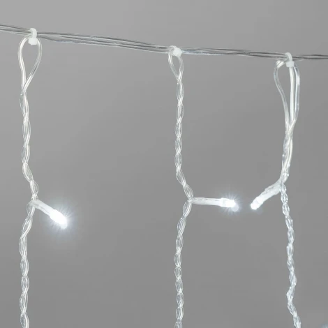 Гирлянда Занавес Облегченный 2 x 1 м белый 220В, 200 LED, провод прозрачный ПВХ, IP54 Laitcom PCL200NOT-10-2W