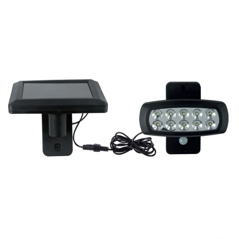 Прожектор уличный светодиодный с датчиком движения и солнечной батареей Horoz Wizard, черный, 2W, IP44, 6400K