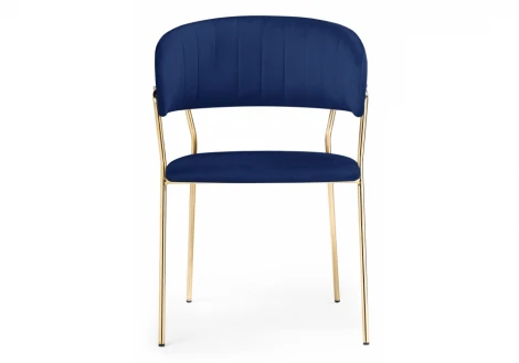 Стул Woodville на металлокаркасе Kamelia dark blue / gold 15320