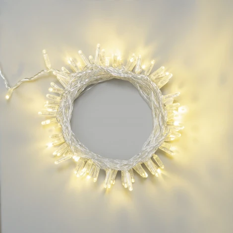 Гирлянда Нить с колпачком 10м шампань 220В, 100 LED, провод прозрачный ПВХ, IP65 Laitcom PST100CAP-10-2CH