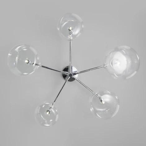 Умная потолочная люстра на штанге Eurosvet Jar 70128/5 хром (220V, шарики)