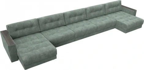 Диван П-образный с декором Лига-049 НПБ Мегалонг Лига Диванов (Велюр) арт.128531