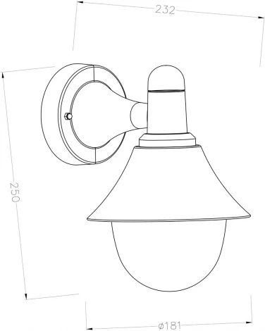 Уличный настенный светильник Escada 30009 30009W/01 E27*60W IP44 Black (220V)