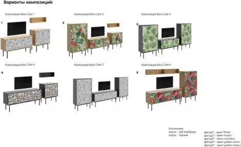 Шкаф 2-дверный Boho Color ОГОГО (арт.599519), (ЛДСП/Черный)