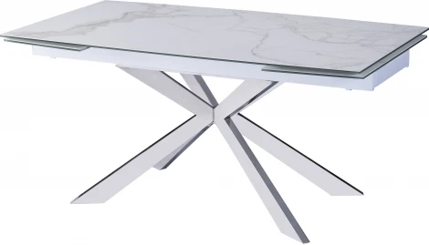 Стол обеденный IST-CASA раскладной Иллюзион MC22026DT, 160(240)х90х76 см, белый мрамор