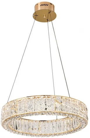 Подвесной светильник Odeon Light Version 5071/70L золото/прозрачный/металл/хрусталь/стекло LED 70W 3700K (220V, на тросе, кольцо)