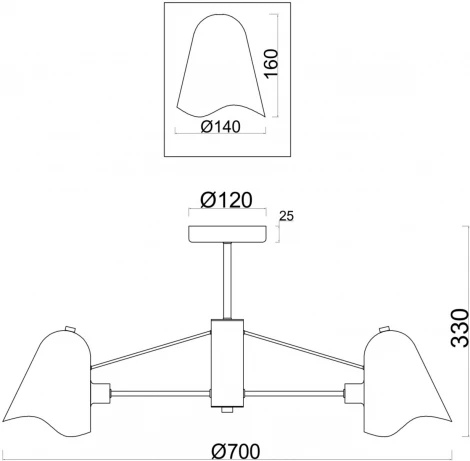 Потолочная люстра на штанге Freya Manon FR5037PL-05S (220V)