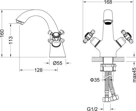 Смеситель Timo Nelson 1911/03F для раковины, черный