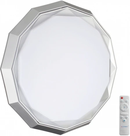 Настенно-потолочный светильник Sonex Vaxin 7671/DL пластик/белый/хром LED 48Вт 3000-6000К пульт ДУ (регулировка яркости, 220V, круглые, IP43)