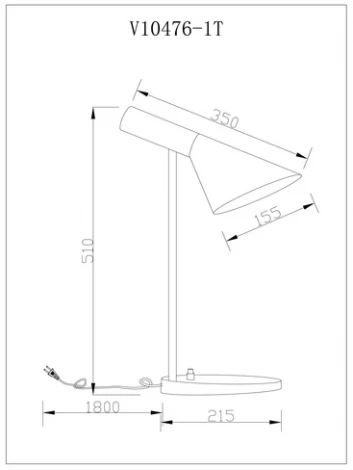 Интерьерная настольная лампа с выключателем Moderli Turin V10476-1T (220V)
