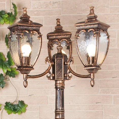 Наземный фонарь Elektrostandard Andromeda черное золото GLYF-8024F/3 (220V, под старину, IP44)