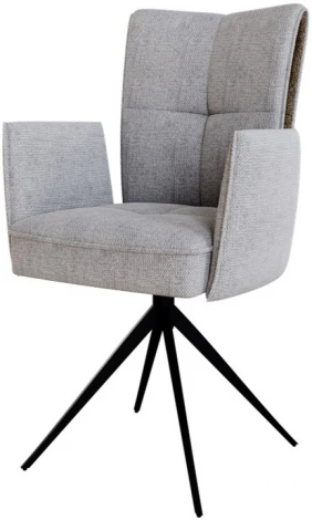Стул PONCE 360 град. поворот. Brego-07 Серый, ткань/ XD841-16 Серый, букле/ Черный, ®DISAUR