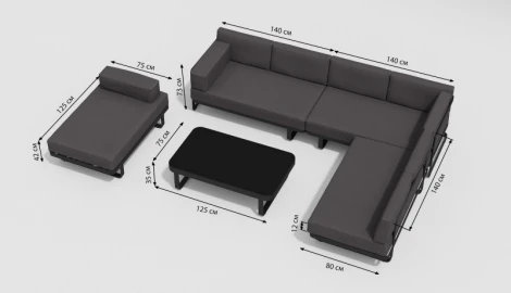 Лаунж зона Gardenini Hacienda LHCD.010500.S4
