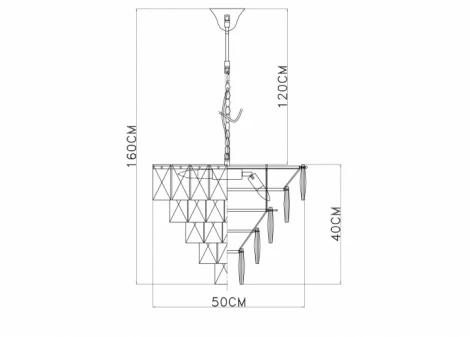 Подвесная люстра каскадная Divinare Chara 3508/02 LM-6 (220V, хрусталь, на цепи)