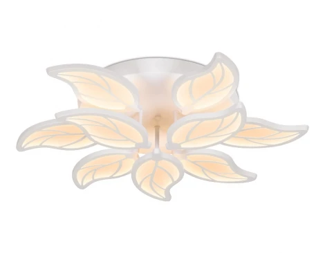 Потолочная люстра Ambrella Acrylica FA460 (регулировка яркости, LED, 220V, пульт управления, управление смартфоном, умный дом - PC.Lamper, цветы, листья)