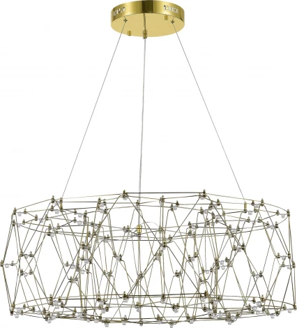 Подвесная люстра светодиодная ST Luce Gravetta SL6602.203.48 Золотистый/Прозрачный LED 1*48W 4000K (220V, на тросе)