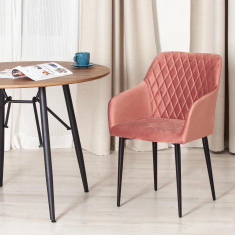 Кресло BREMO (mod. 708) / 1 шт. в упаковке (Ткань,Металл /Коралловый,Черный)