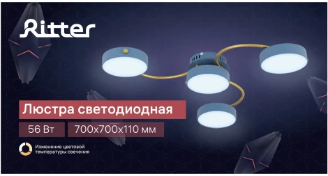 Потолочная люстра светодиодная Ritter Scandia 52081 8