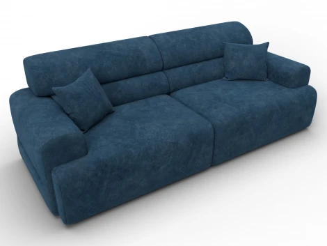 Диван прямой Лига-109 НПБ (ДСП,Фанера,Велюр/Синий) Лига Диванов 136484