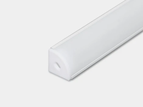 Алюминиевый профиль угловой для однорядной ленты с экраном 2м SWG SF-1616-WH