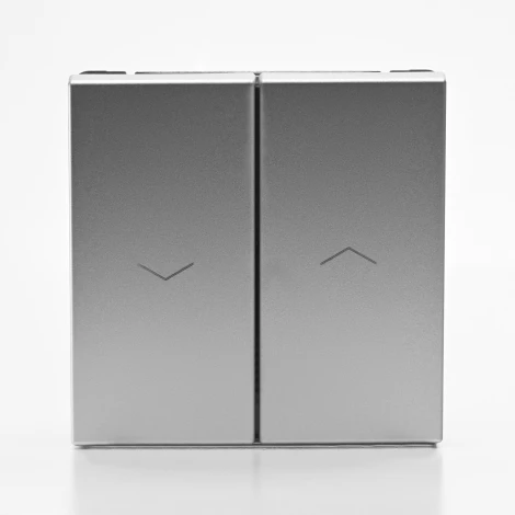 Выключатель жалюзи двухклавишный (алюминий) Systeme Electric GAL000319S