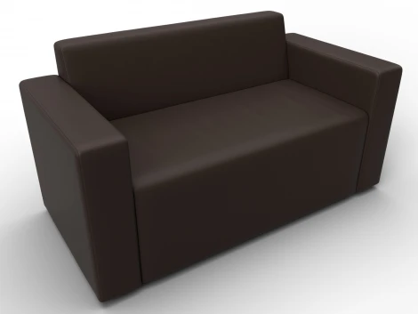 Диван прямой Лига-093 (ДСП,Брус,Фанера/Пластик/Экокожа/Коричневый) Лига Диванов 132457