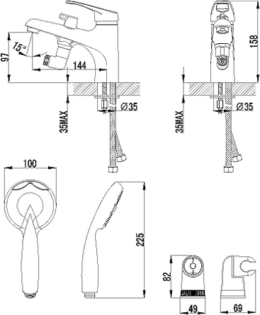 Смеситель Lemark Omega LM3115C на борт ванны