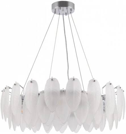 Подвесная люстра Arte Milano AM-4653 4653.D750.H240.E14.12 Ni (220V, на тросе, перо)