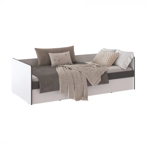 Кровать ТЭКС с подъёмным механизмом Асцелла 90х200, Белый, Графит серый