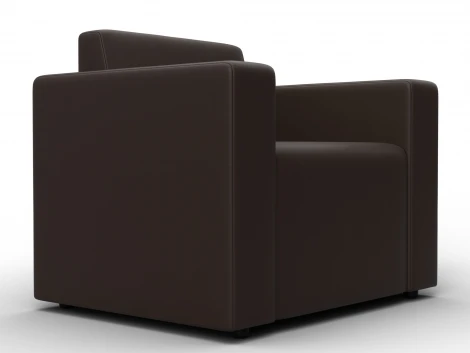 Кресло Лига-093 (ДСП,Брус,Фанера/Пластик/Экокожа/Коричневый) Лига Диванов 132466