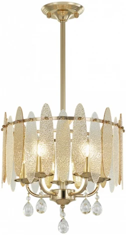 Подвесная люстра хрустальная на штанге Arte Milano Sorrento-4309 374309/5/350/380 GD (220V)