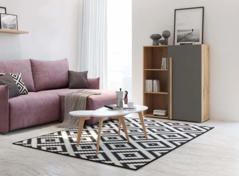 Стеллаж Woodville Чернин дуб вотан / графит