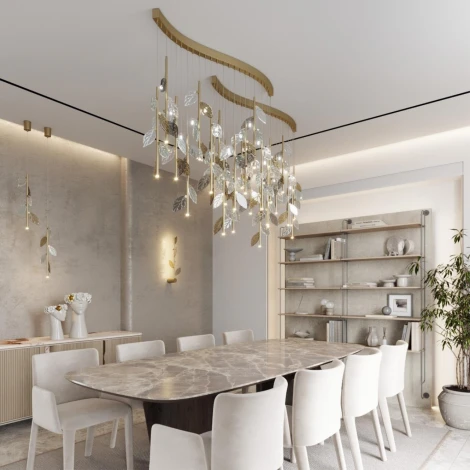 Подвесной светильник Odeon Light Listva 5445/17 матов.золото/дымч/прозрачн/коньячн/бензинов./металл/стекло 17*G4 LED*3W 12V (220V, на проводе)