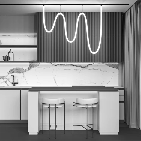 Трековый подвесной светильник с гибким неоном гибкий 48V Tau Exility 4000K 100Вт 360° LED (магнитный) Maytoni Technical TR101-2-100W4K-B