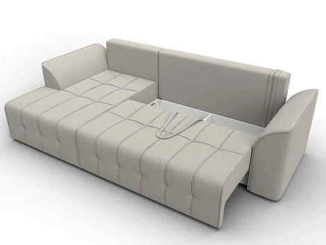 Диван угловой Лига-113 угол левый (ДСП,Рогожка/Бежевый) Лига Диванов 136702L